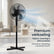 Statiefventilator - Ventilator Staand - Fluisterstil - 3 Snelheidsstanden - Vloerventilator Zwart