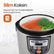 Rijstkoker met Stoomfunctie – 5L – Multicooker met 11 Programma’s – Geschikt als Rice Cooker & Slowcooker – PFAS-vrij – Zwart RVS