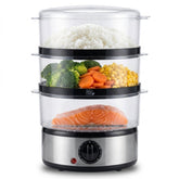 Elektrische Stoomkoker 7.5L – 3 Lagen – Timerfunctie – Gezond & Snel Koken – BPA-vrij – 400W