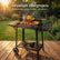 Barbecue Houtskool met Draaispit - Smoker BBQ met Warmhoudrek - Verstelbaar Kolenrooster - 49x29 cm Grilloppervlak - Zijplanken - Zwart