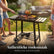 Barbecue Houtskool met Draaispit - Smoker BBQ met Warmhoudrek - Verstelbaar Kolenrooster - 49x29 cm Grilloppervlak - Zijplanken - Zwart