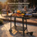 Barbecue Houtskool met Draaispit - Smoker BBQ met Warmhoudrek - Verstelbaar Kolenrooster - 49x29 cm Grilloppervlak - Zijplanken - Zwart