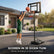 Basketbalpaal met Bord - Verstelbare Basketbalring van 150 tot 210 cm - Verrijdbaar met Transportwielen - Basketbal Inbegrepen
