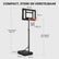 Basketbalpaal met Bord - Verstelbare Basketbalring van 150 tot 210 cm - Verrijdbaar met Transportwielen - Basketbal Inbegrepen