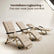 Ligstoel Tuin - Opvouwbare Verstelbare Tuinstoel - 3 Standen - Relaxstoel met Hoofdsteun - 120 kg Belasting - Beige