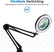 YE® Bureaulamp met Geïntegreerde LED Verlichting - 3x Vergroting - Tafelklem - Dimbaar met 10 Lichtniveaus - 360° Flexibele Arm - Inclusief USB-Stroomaansluiting - Ideaal voor Hobbywerk, Diamond Painting, Borduren & Solderen